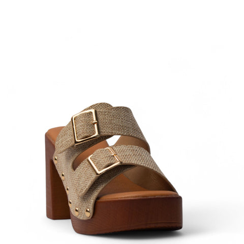 Europeon Union Women Beige Magdool Wedges #4115