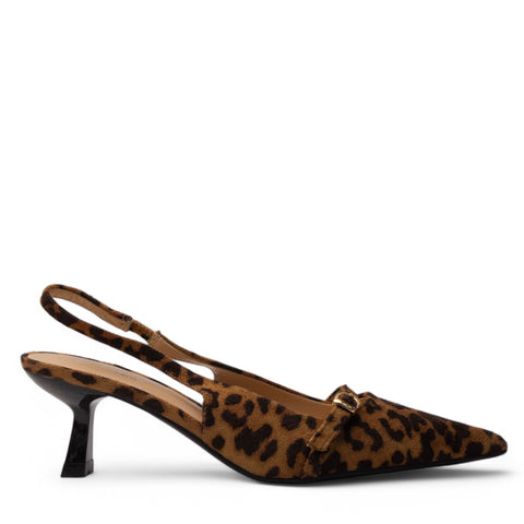 Europeon Union Women Leopard Chamois Heels #4135