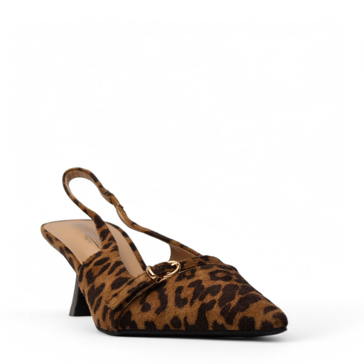 Europeon Union Women Leopard Chamois Heels #4135
