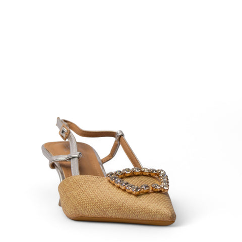 Europeon Union Women Silver Magdool Heels #4138