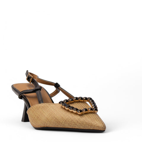 Europeon Union Women Black Magdool Heels #4139