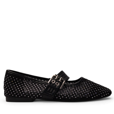 Europeon Union Women Black Satin Shoe #4177