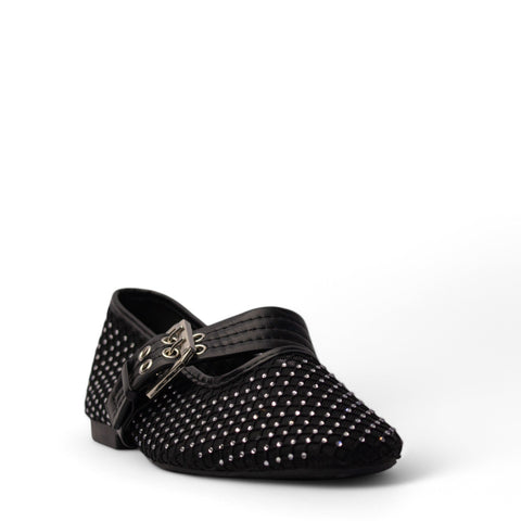 Europeon Union Women Black Satin Shoe #4177