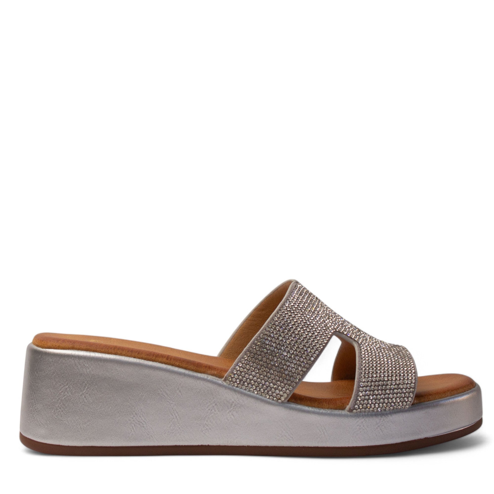 Europeon Union Women Silver Glitter Slipper #4186