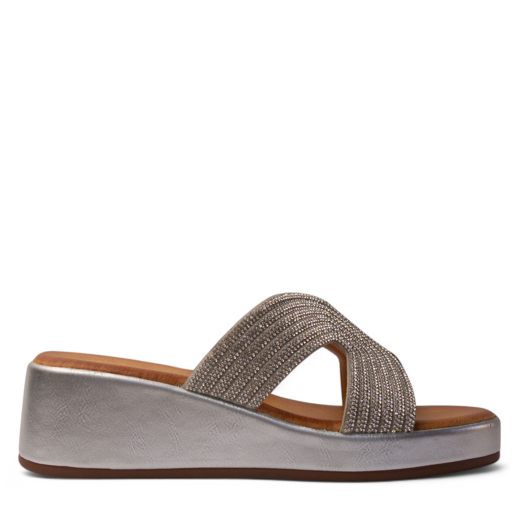Europeon Union Women Silver Glitter Slipper #4189