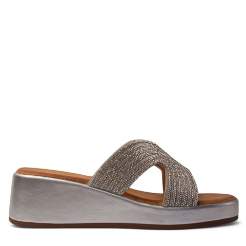 Europeon Union Women Silver Glitter Slipper #4189