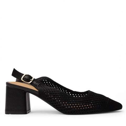 Europeon Union Women Black Cloth Sandal #4200