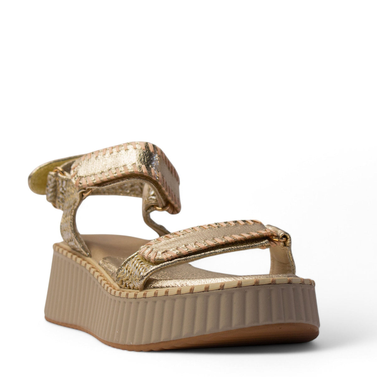 Europeon Union Women Gold Leather Sandal #4203