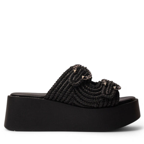 Europeon Union Women Black Magdool Wedges #4213
