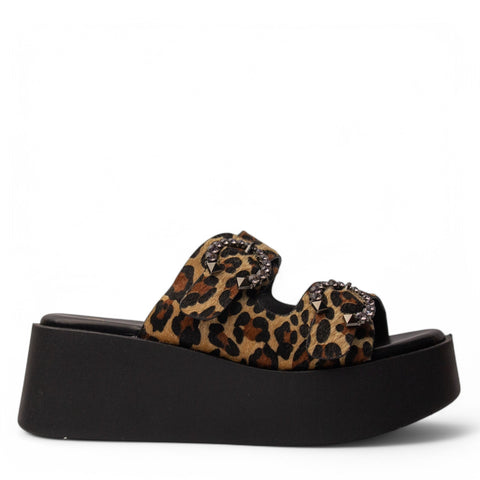 Europeon Union Women Leopard Chamois Wedges #4214