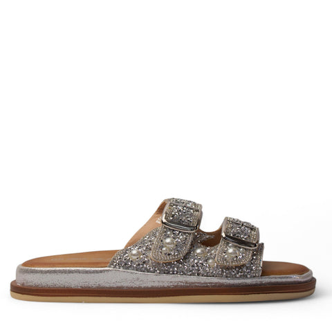 Europeon Union Women Silver Glitter Slipper #4237