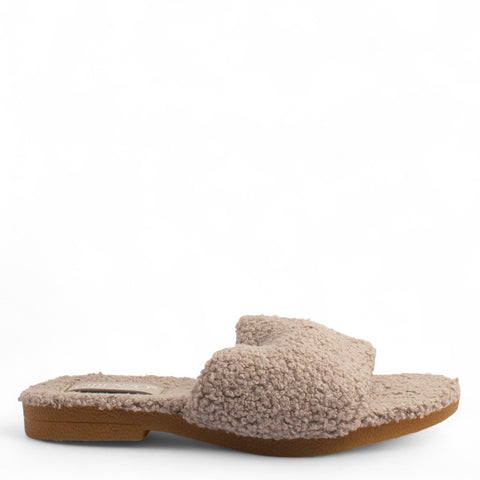Women Grey Fur Slipper #4306