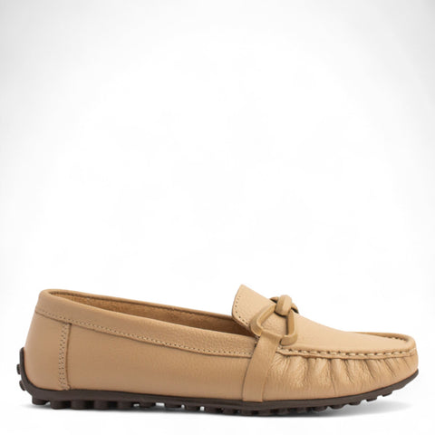 Women Beige Leather Espadrilles #4308