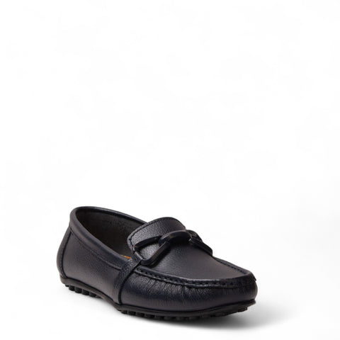 Women Navy Leather Espadrilles #4309
