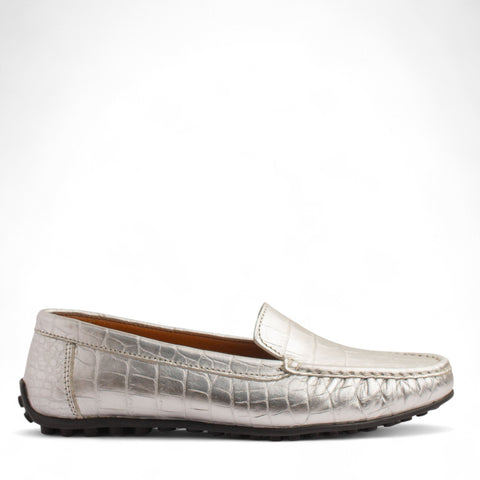 Women Gold Leather Espadrilles #4310