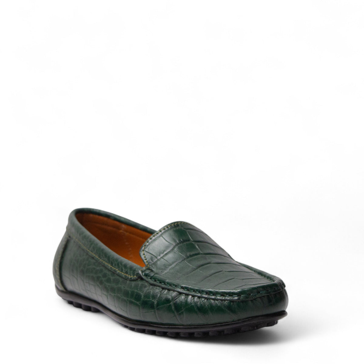 Women Green Leather Espadrilles #4314