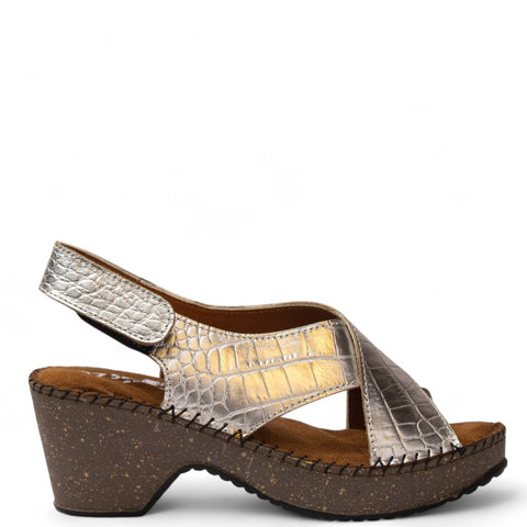 Women Silver Leather Sandal #4322