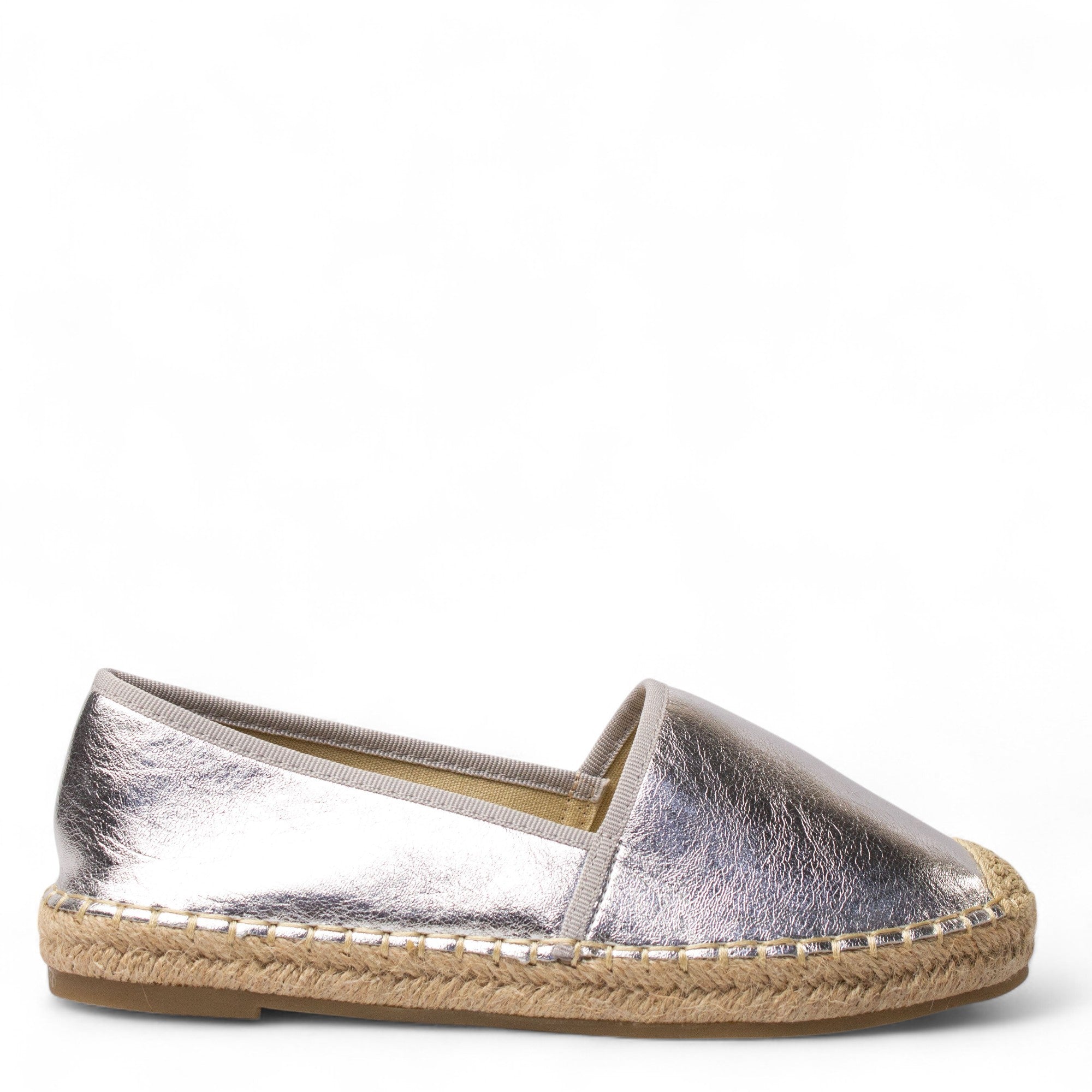 Europeon Union Women Silver Leather Espadrilles #4332