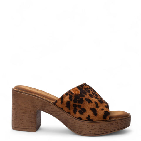 Europeon Union Women Leopard Chamois Wedges #4337
