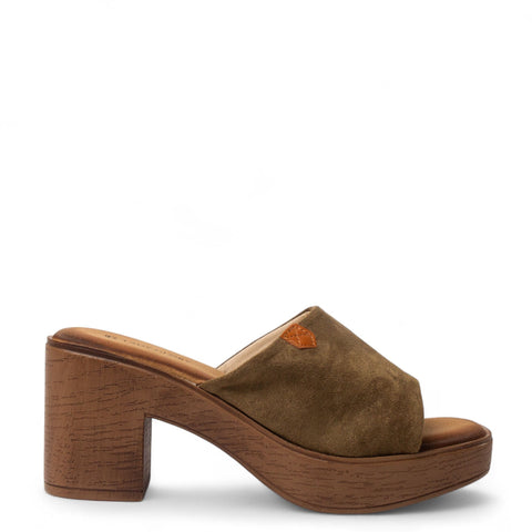 Europeon Union Women Kaki Chamois Wedges #4338
