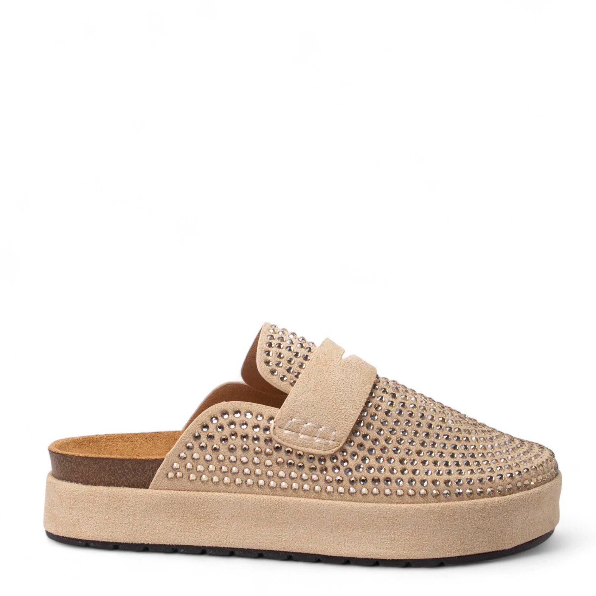 Europeon Union Women Beige Chamois Mules #4342