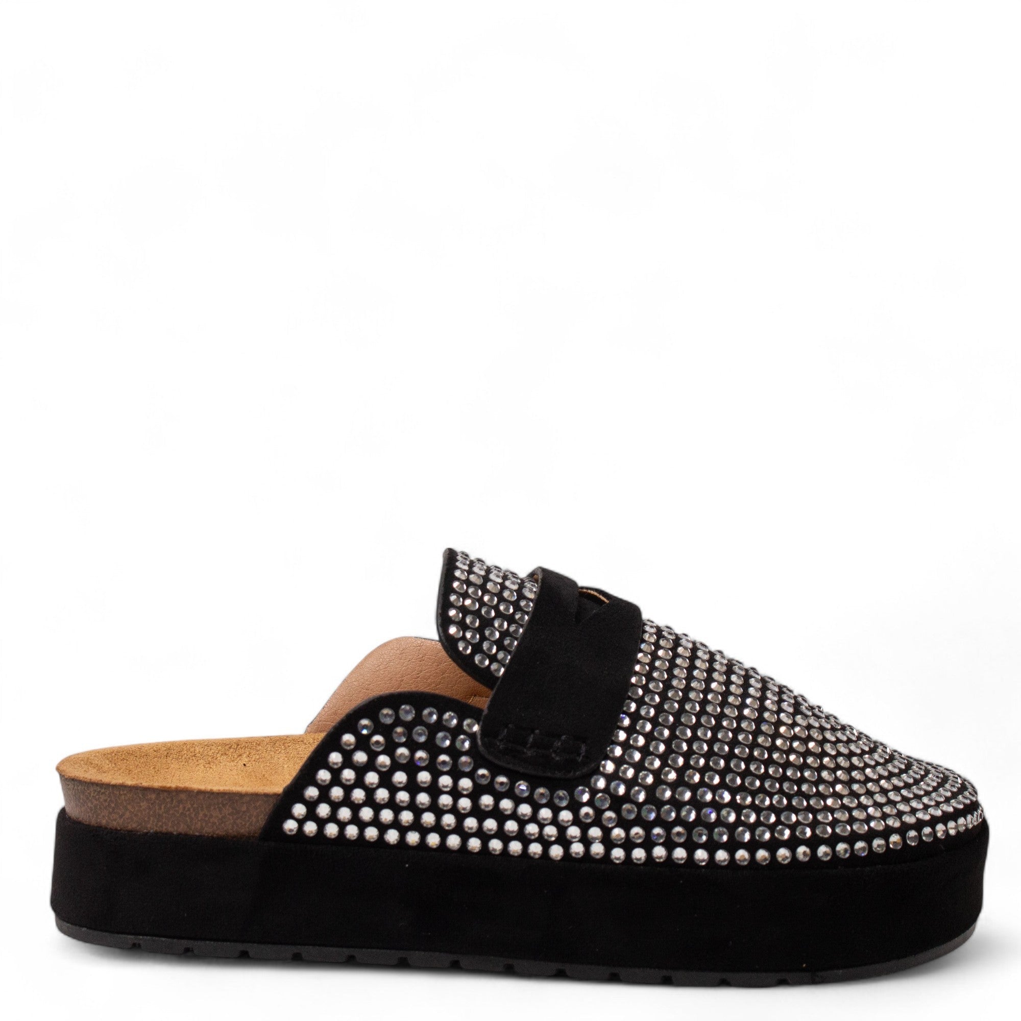 Europeon Union Women Black Chamois Mules #4343