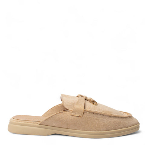 Europeon Union Women Beige Chamois Mules #4344