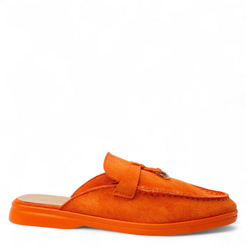 Europeon Union Women Orange Chamois Mules #4345