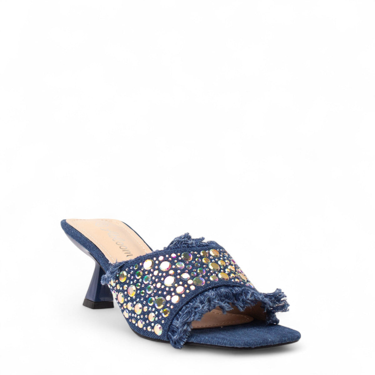 Europeon Union Women Blue Cloth Heels #4365