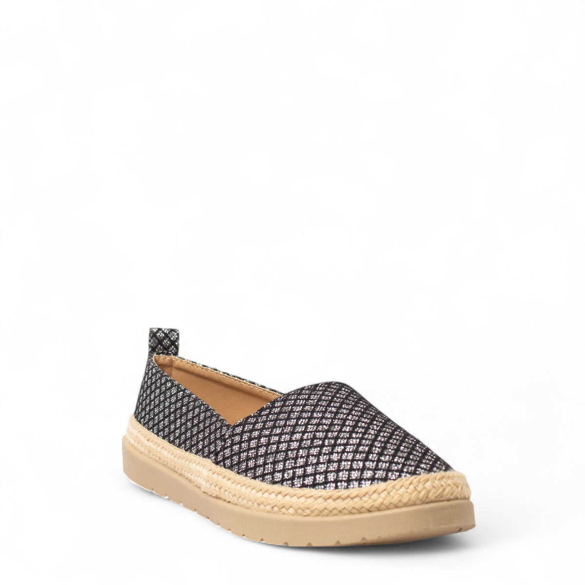 Europeon Union Women Black Cloth Espadrilles #4369