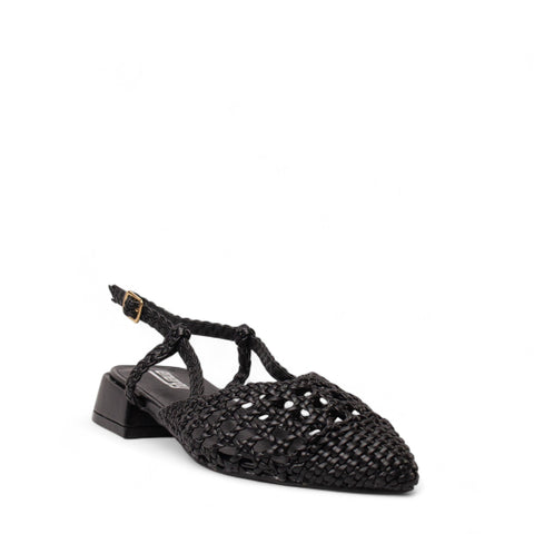 Europeon Union Women Black Leather Mules #4388