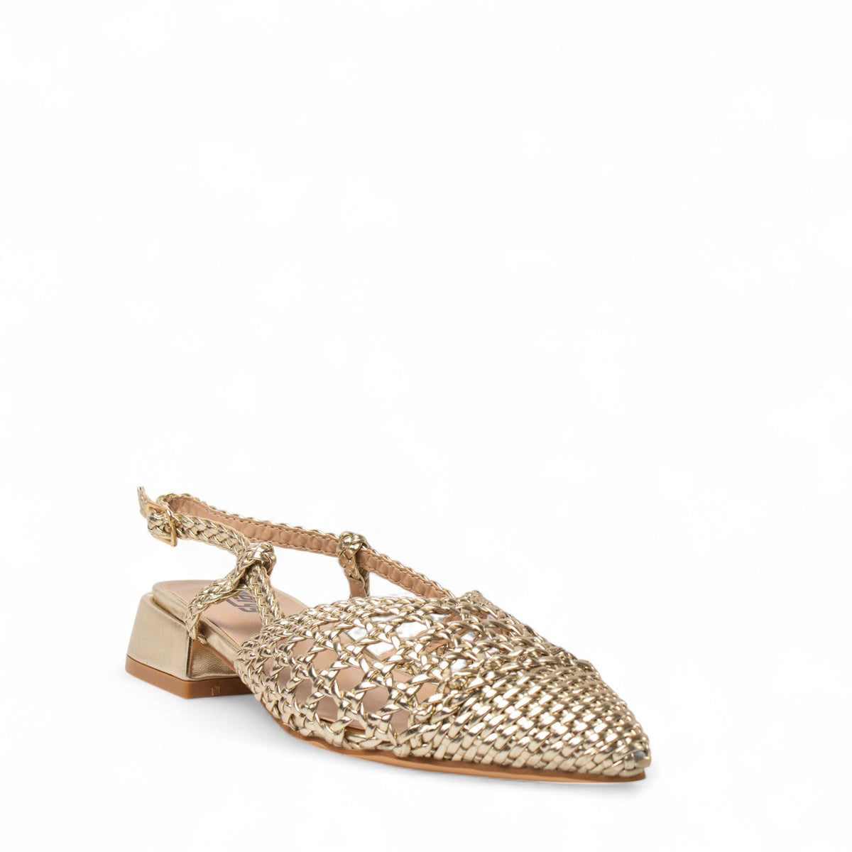 Europeon Union Women Gold Leather Mules #4390
