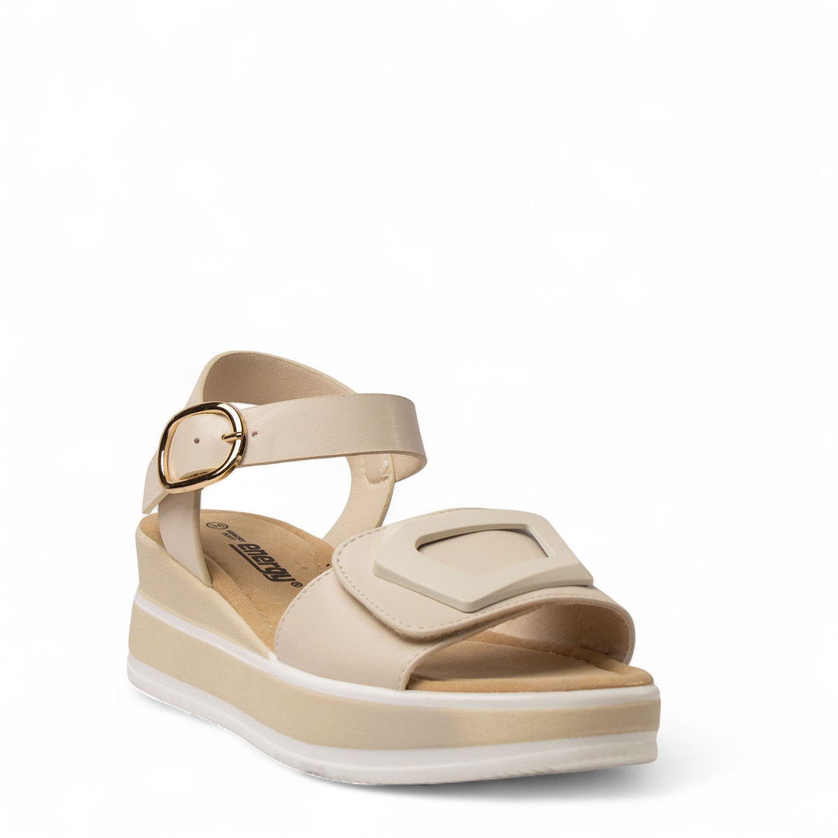 Europeon Union Women Beige Leather Sandal #4391