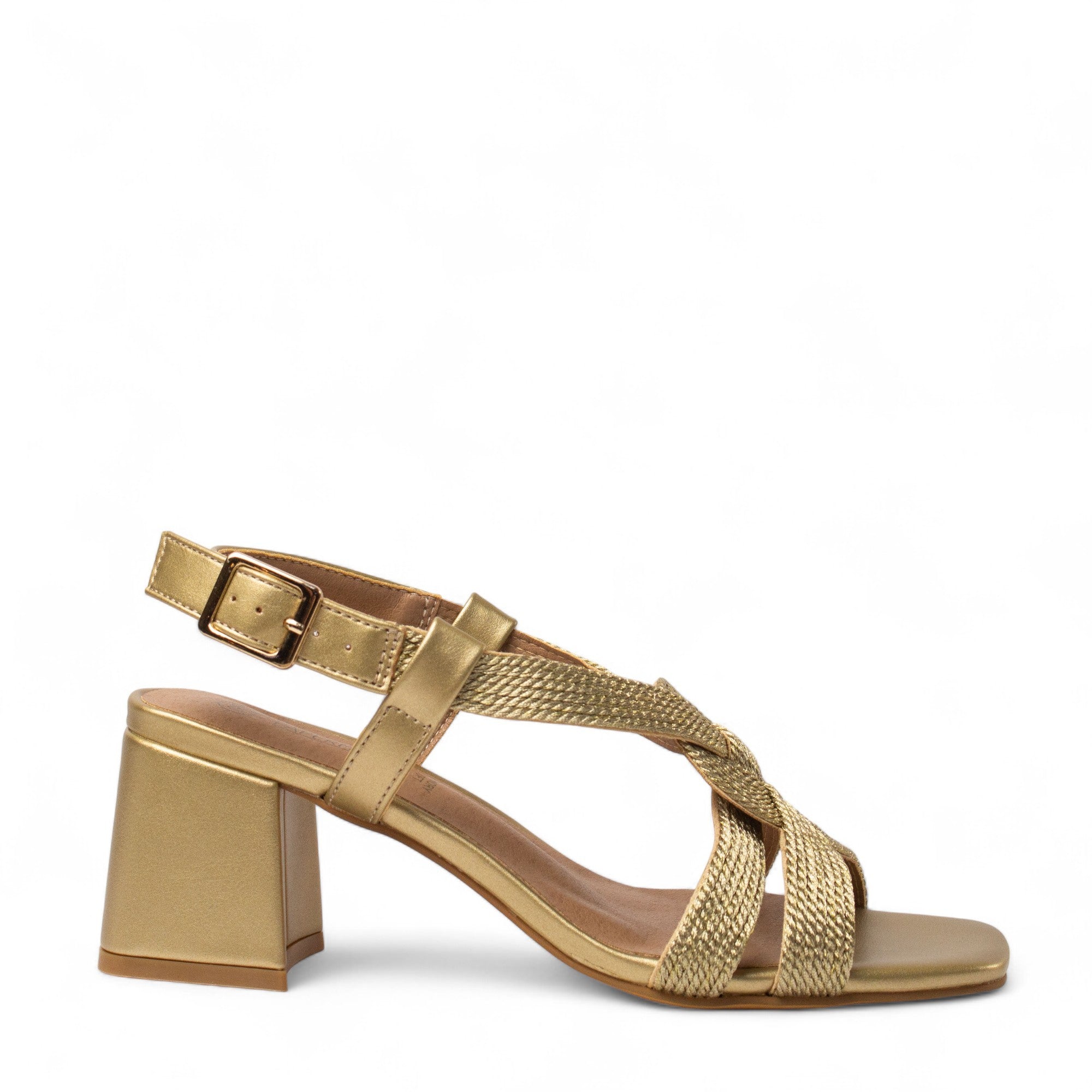 Europeon Union Women Gold Leather Soiree Sandal #4403