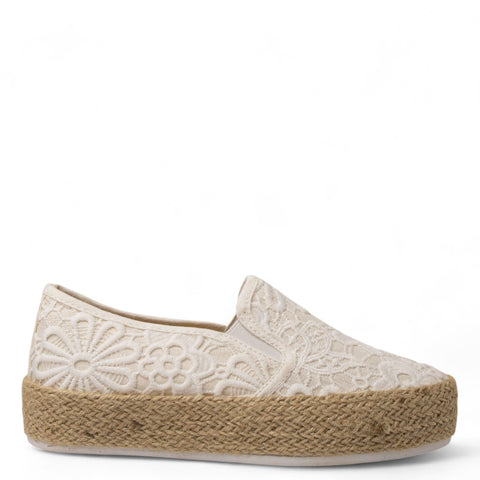 Europeon Union Women White Cloth Espadrilles #4407