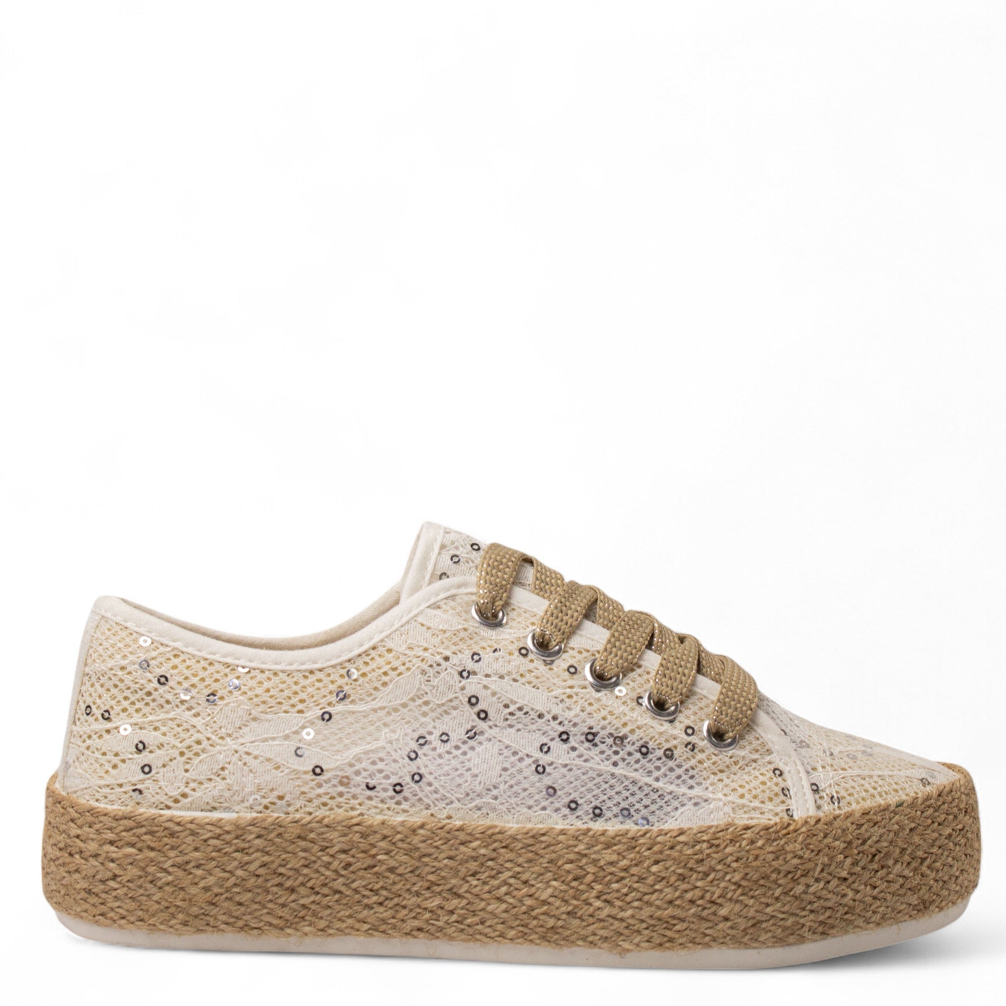 Europeon Union Women White Cloth Sneakers #4410