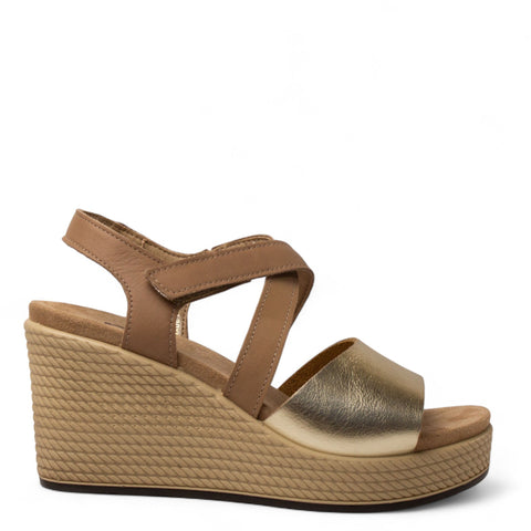 Italian Women Beige Leather Sandal #4415