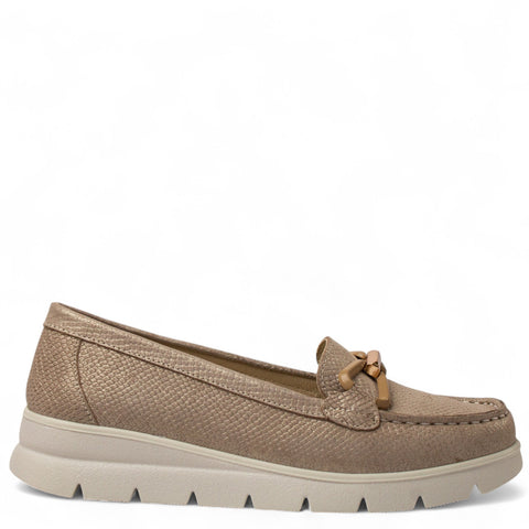 Italian Women Champagne Leather Espadrilles #4416