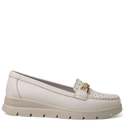 Italian Women White Leather Espadrilles #4418