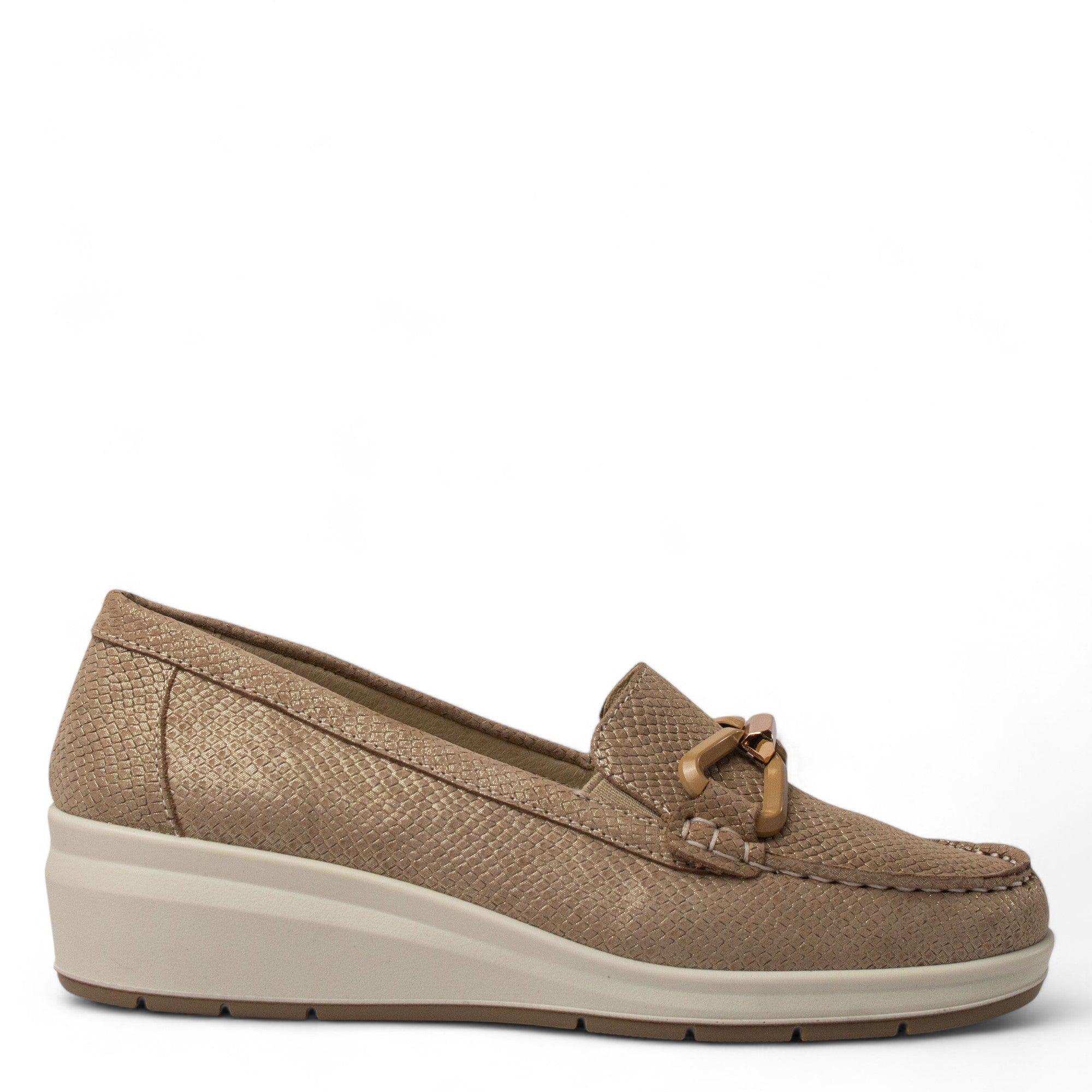 Italian Women Champagne Leather Espadrilles #4423