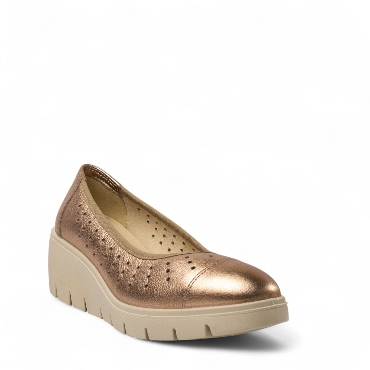 Italian Women Champagne Leather Espadrilles #4428