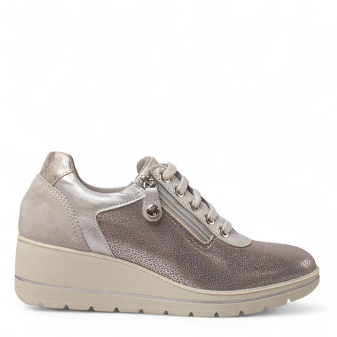 Italian Women Silver Leather Shoes #4433