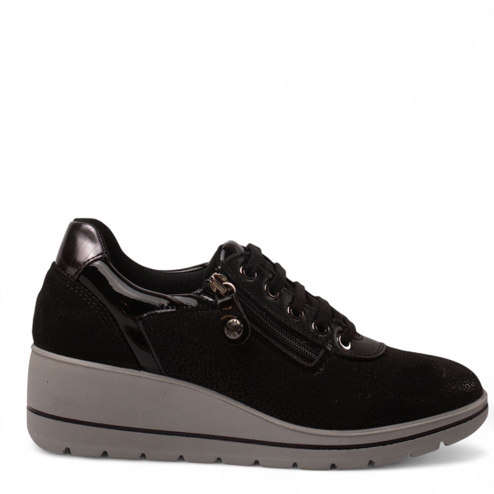 Italian Women Black Leather Shoes #4434
