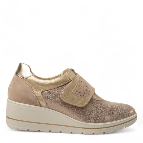 Italian Women Champagne Leather Shoes #4435