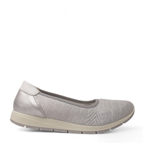 Italian Women Silver Cloth Espadrilles #4438