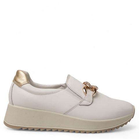 Italian Women White Leather Shoes #4444