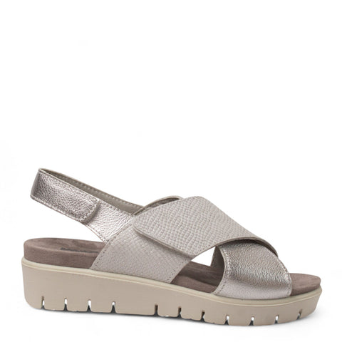 Italian Women Silver Leather Sandal #4450