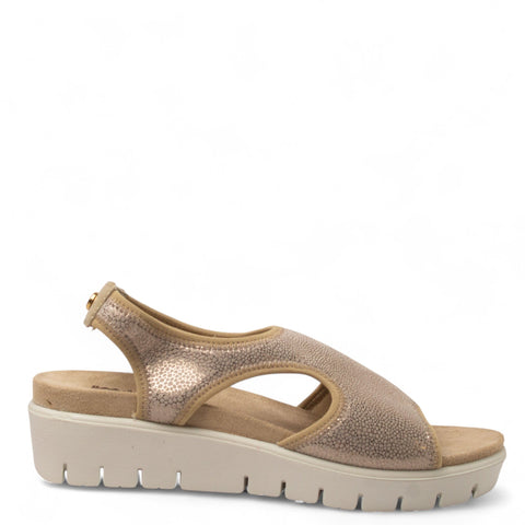 Italian Women Beige Leather Sandal #4451