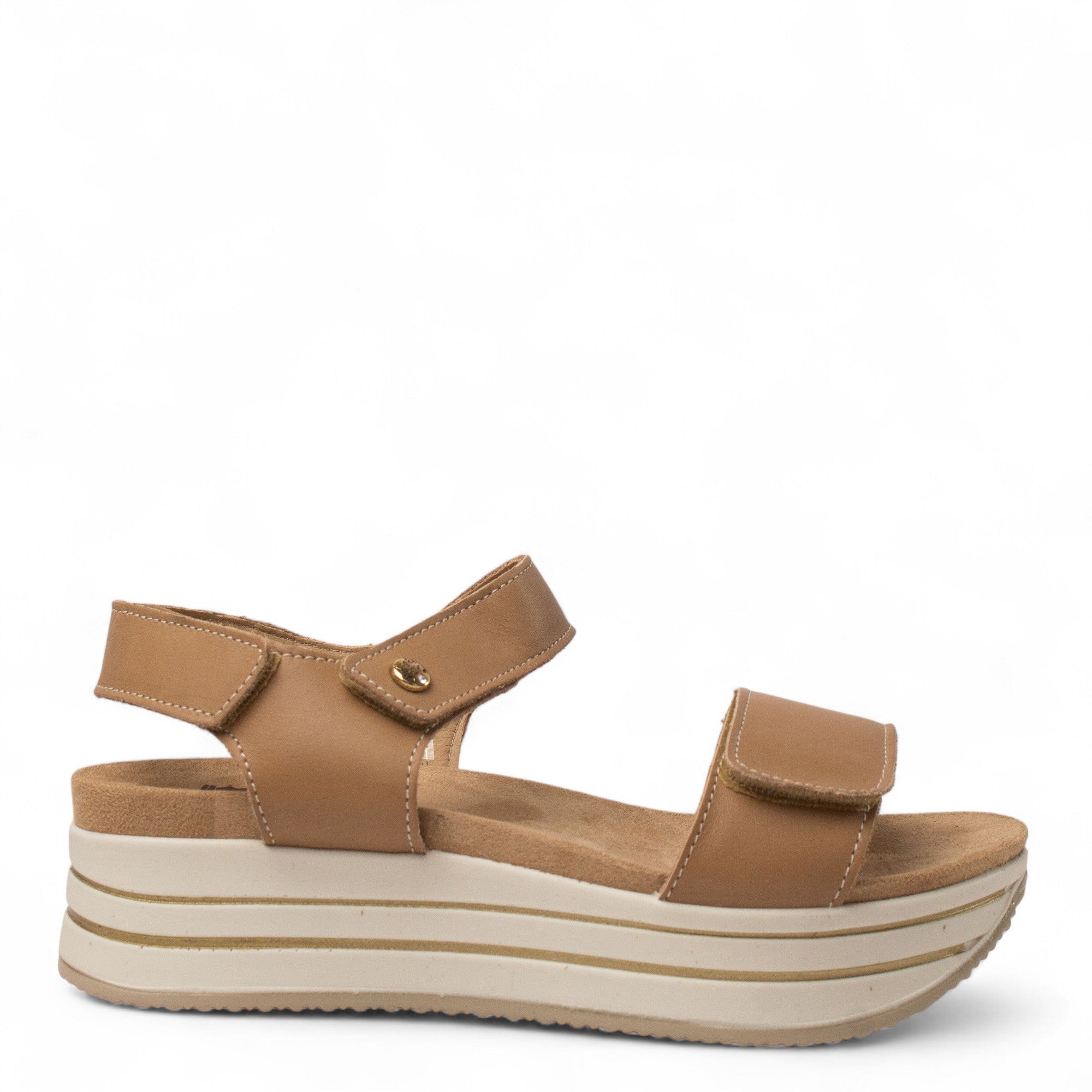 Italian Women Camel Leather Sandal #4453