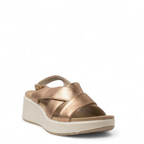 Italian Women Champagne Leather Sandal #4458